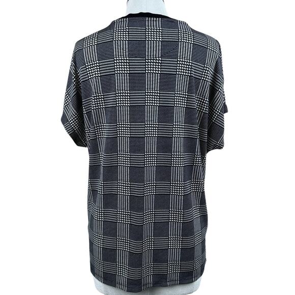 Women's Lauren Ralph Lauren Black‎ White Plaid Jersey Crewneck Check T- Shirt XL - Picture 6 of 12